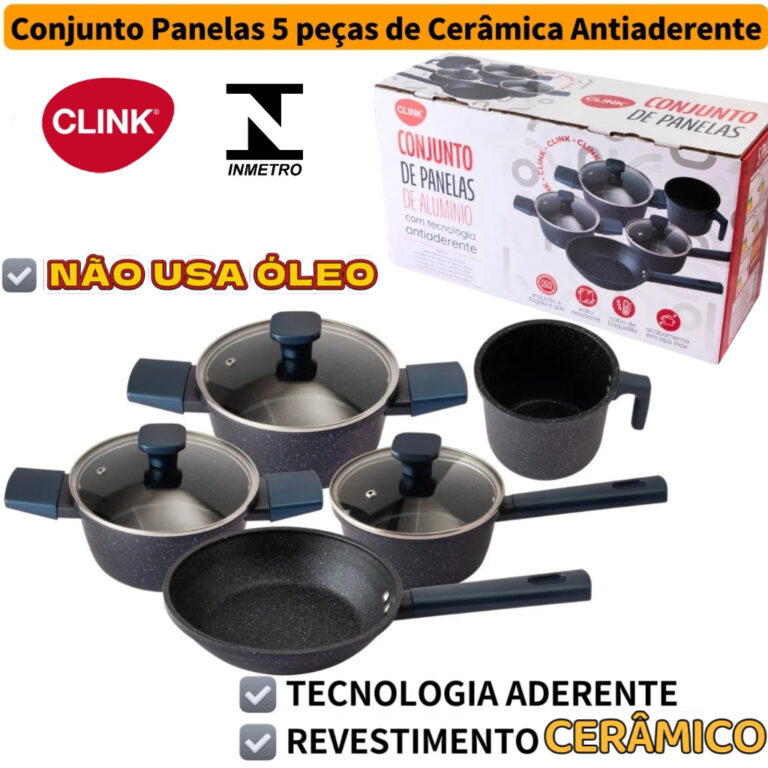 Conjunto De Panelas Alumínio Antiderrapante Antia