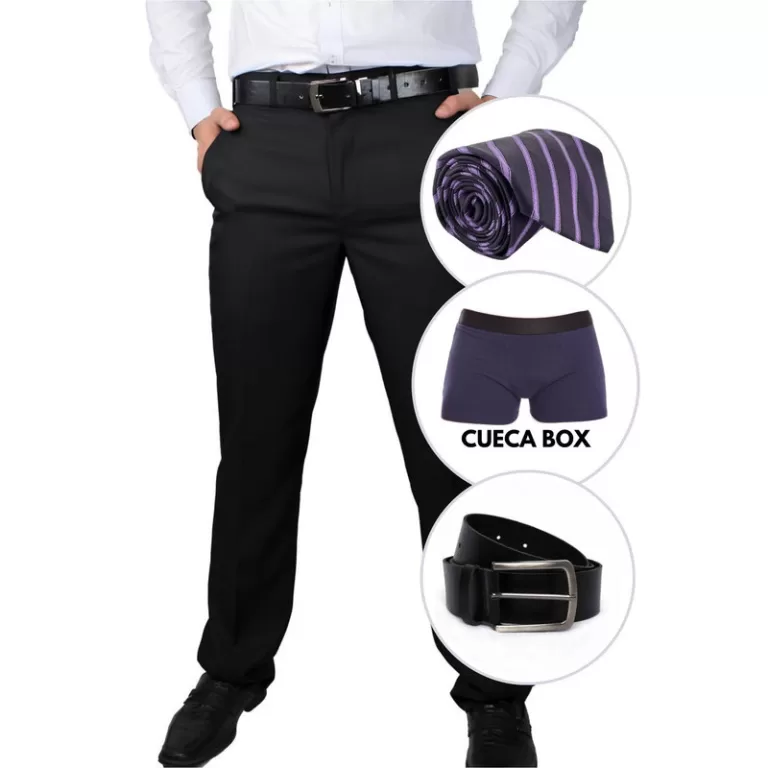 Calça Social Preta Oxford Masculina Tradiconal Ca