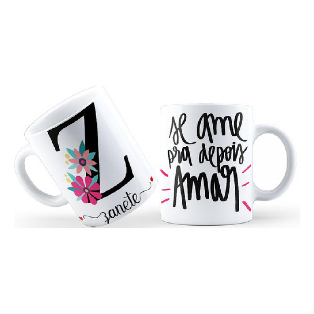 Caneca Alfabeto Floral Letra Z