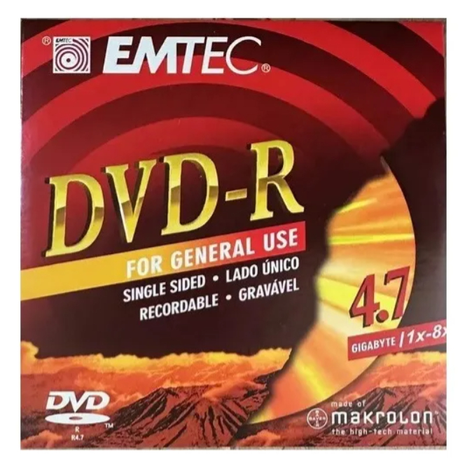 DVD-R Emtec de 8x – Disco virgem