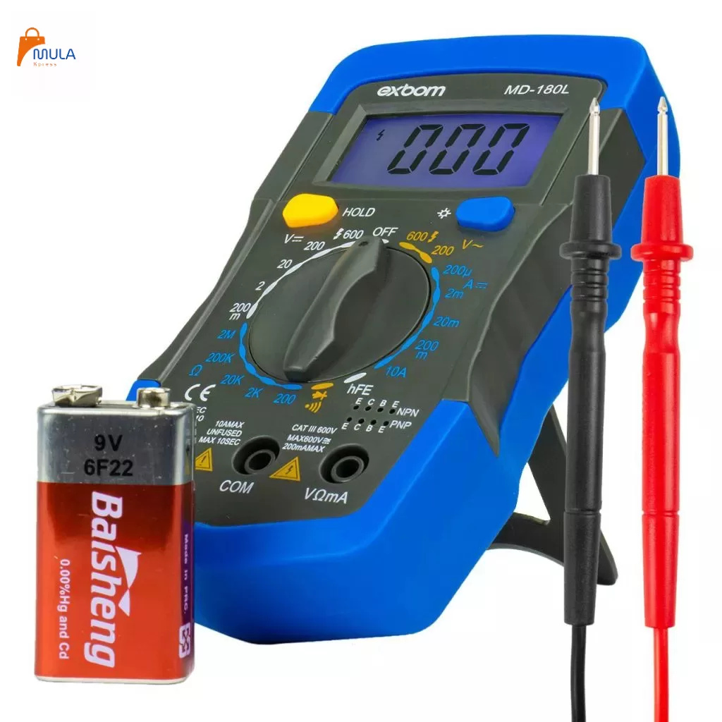 Multímetro Digital Profissional Portátil Bateria Bip Exbom – ENVIO IMEDIATO