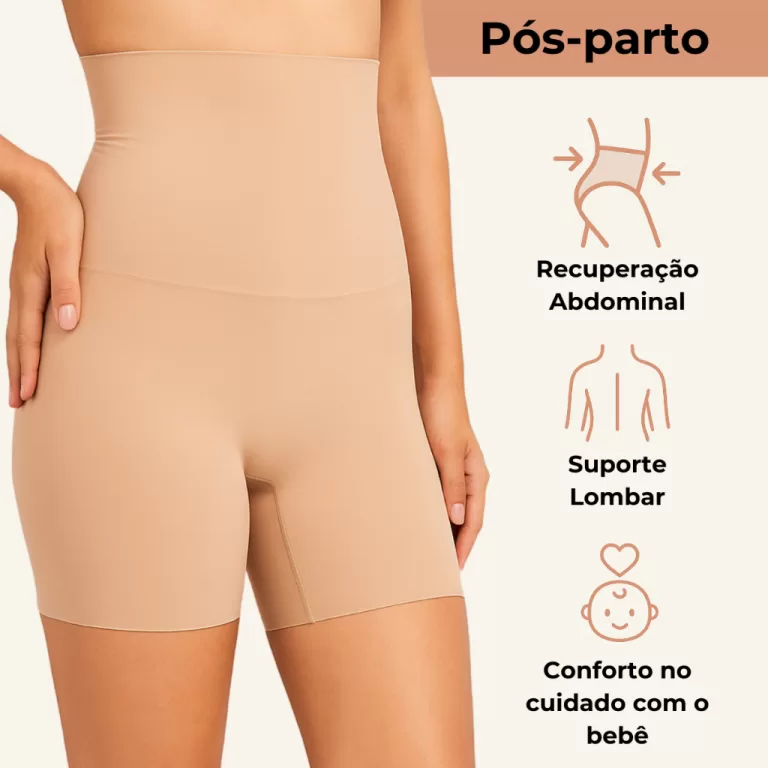 Short Cinta Modeladora Pós Cesariana Emagreciment
