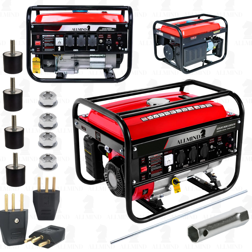 Gerador De Energia A Gasolina 4 Tempos 3,1Kw Bivolt Monofásico 3 Tomadas