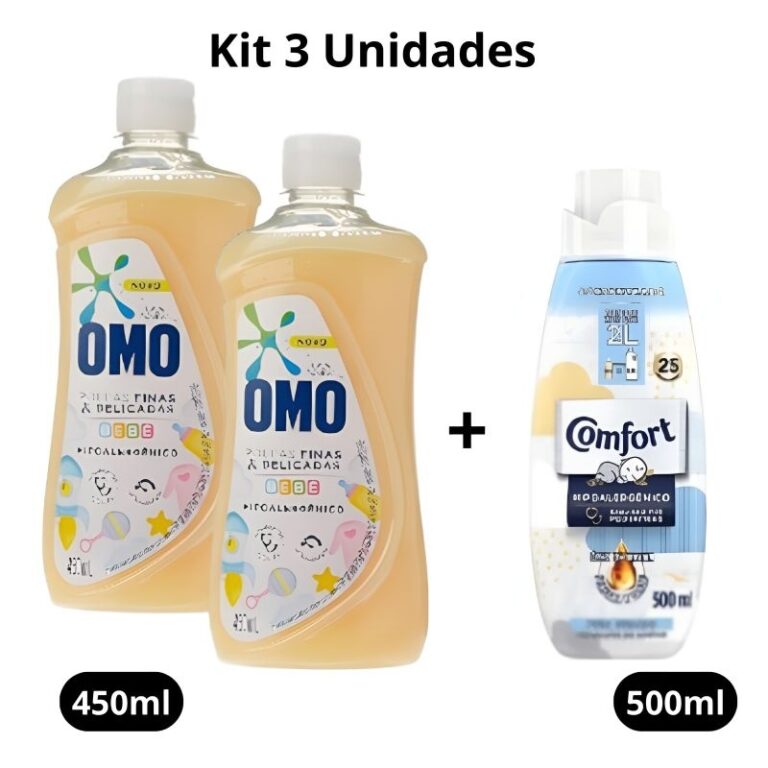 Kit 2 Lava Roupas Omo Roupas Delicadas Bebê 450ml