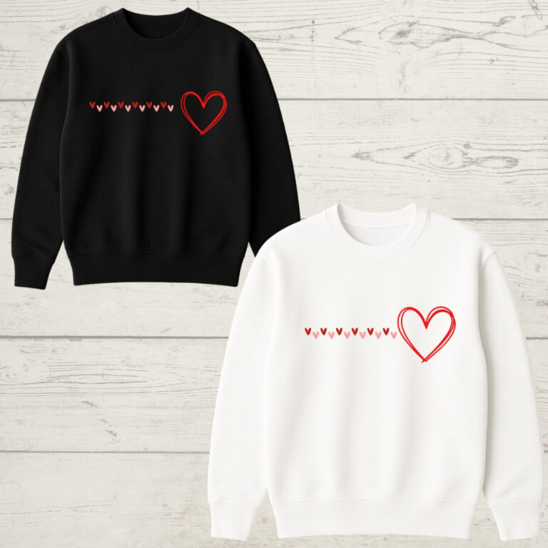 Kit 2 Moletom Gola Redonda Casal Estampado Love Co