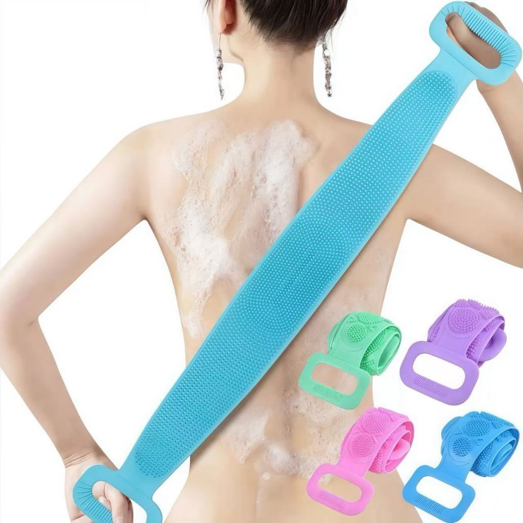 Kit2 Escova De Banho Silicone Massageadora Esfoliante Corporal Para Limpeza Esfoliar Costas Corpo