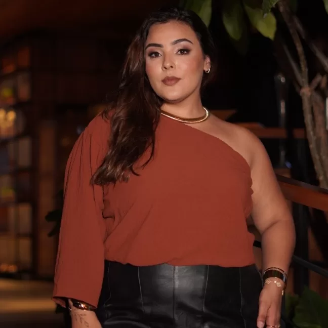 Blusa Feminina Marrom Boho Plus Size Mula Manca Ma