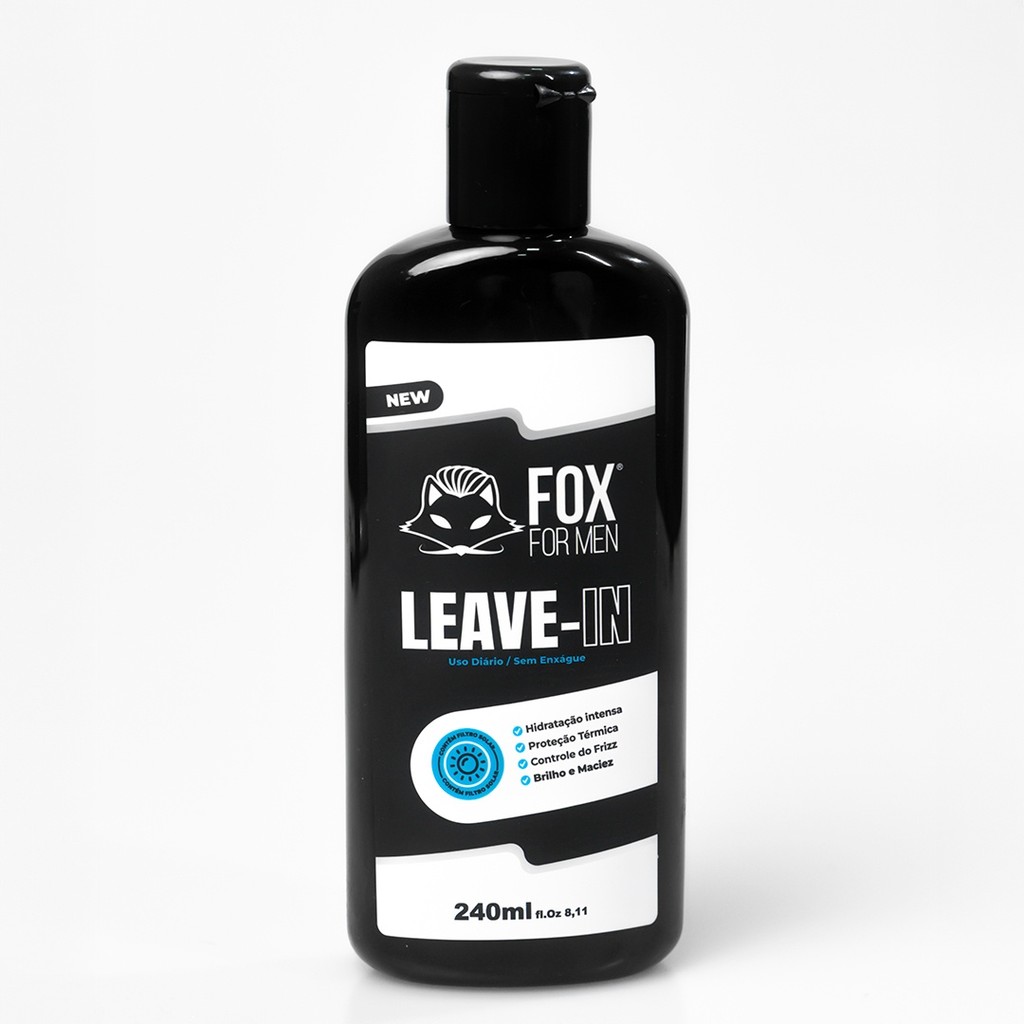 SHAMPOO ANTICASPA E LEAVE LIMPEZA E HDRATAÇÃO FOX FOR MEN
