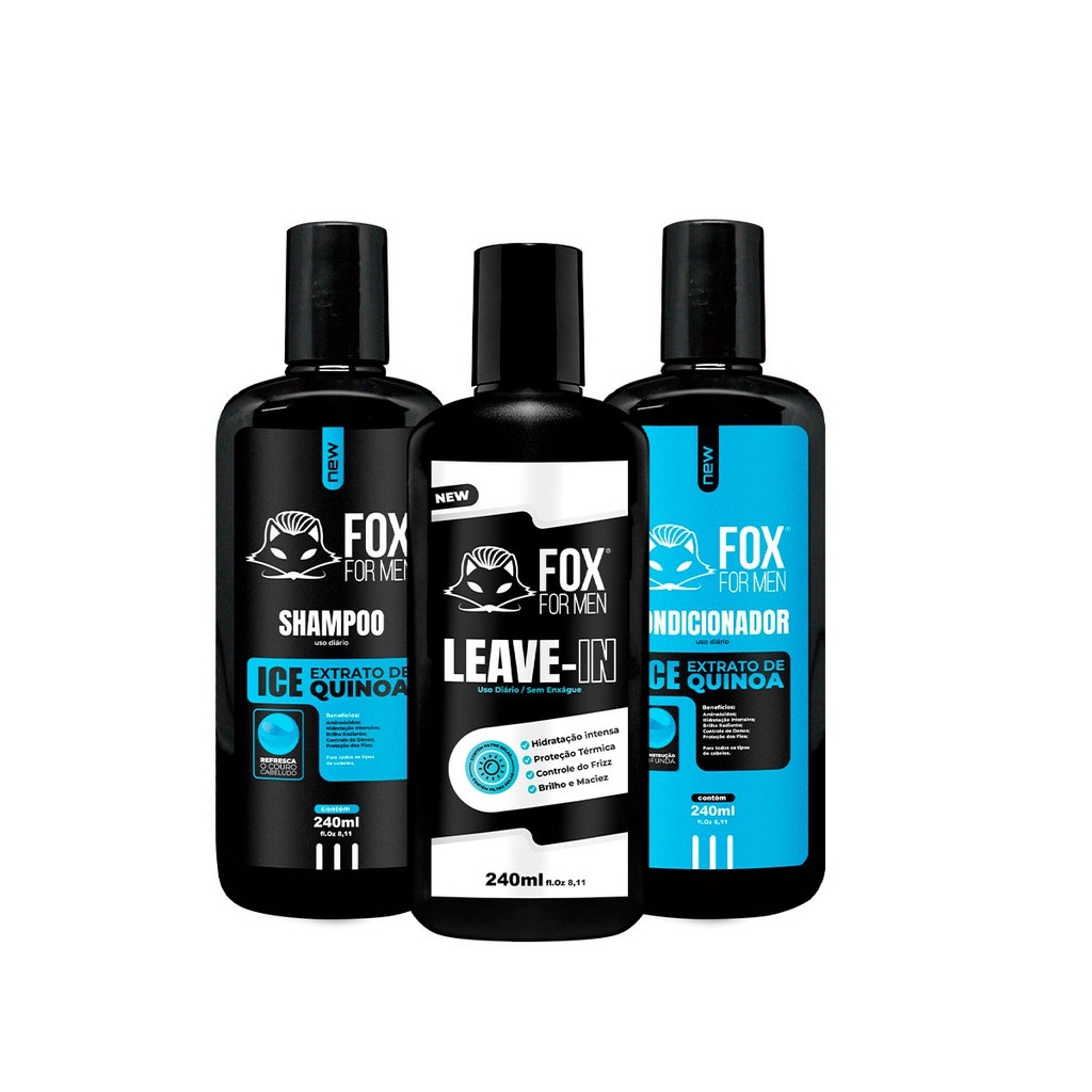 SHAMPOO E CONDICIONADOR ICE E LEAVE IN – FOX FOR MEN