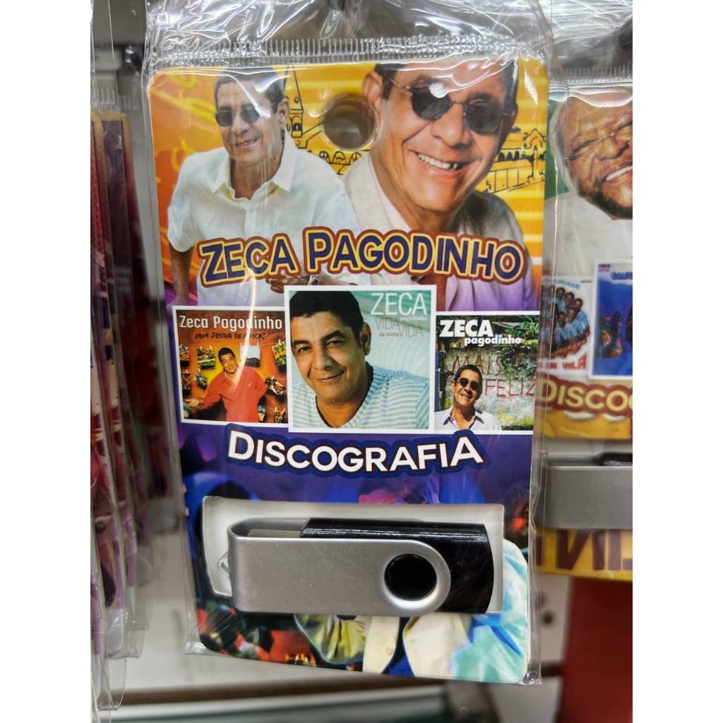 Pendrive Samba e Pagode Raiz  Raça Negra, Zeca Pagodinho Pen Drive USB 2.0 Metálico com Chaveiro Res