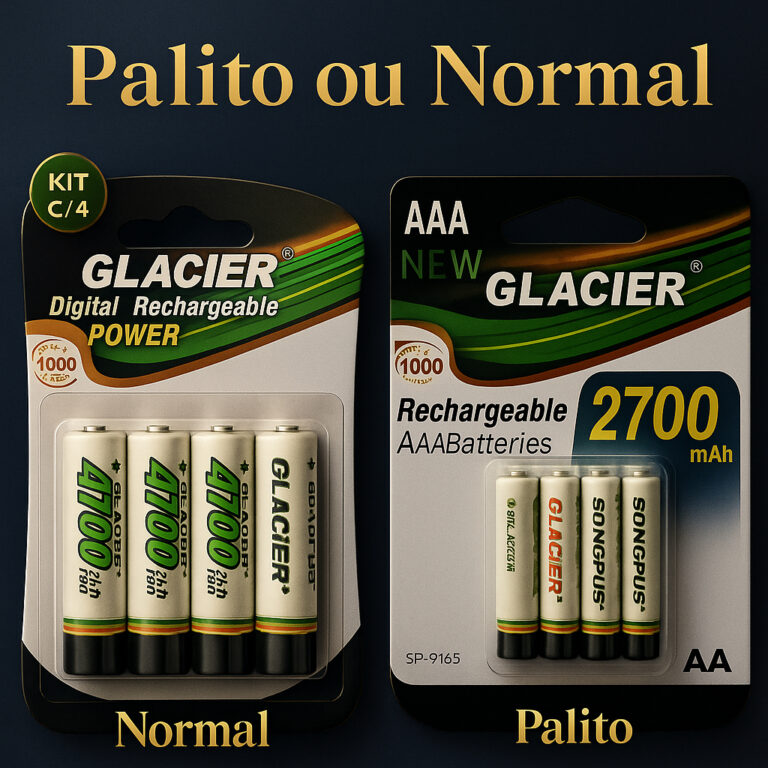 Kit 4 Pilhas recarregável AA 4700 / AAA 2700 mah