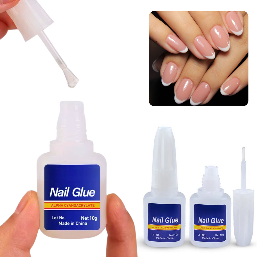 2 Cola Pincel Para Unha Postiças Tips Gel Fibra E Porcelana 10g Aplicador Alongamento