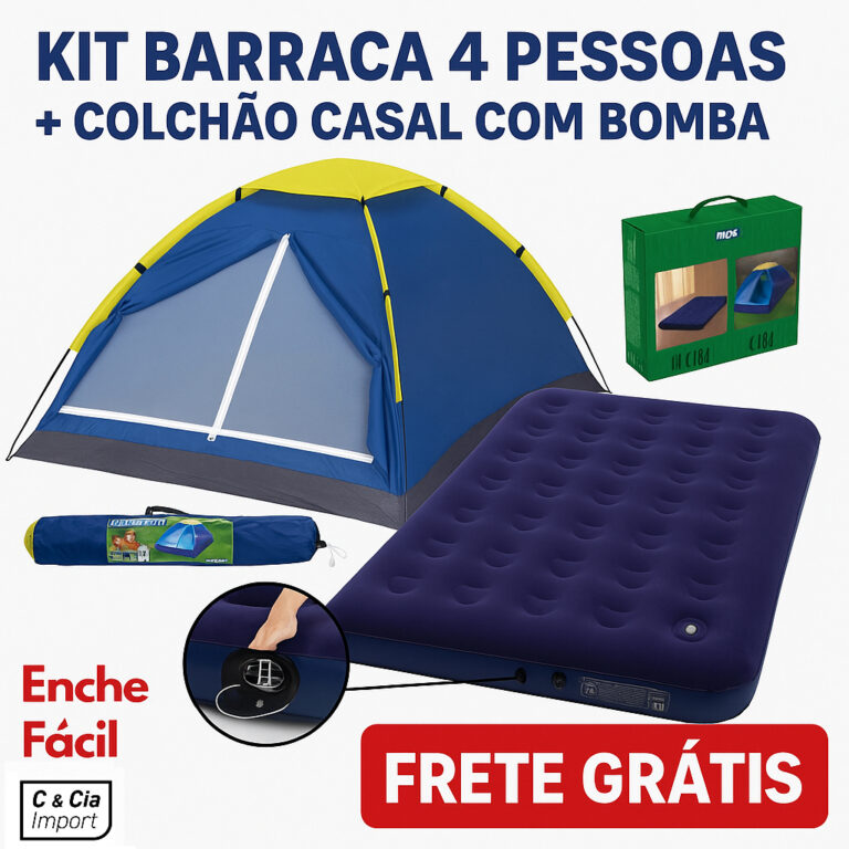 Kit Barraca Iglu 4 Lugares + Colchão Casal C/ Bom