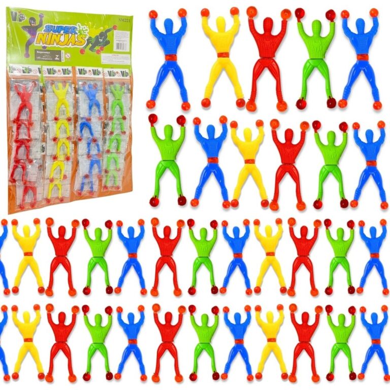 Kit 40 Boneco Ninja Gruda Na Parede De Brinquedo I