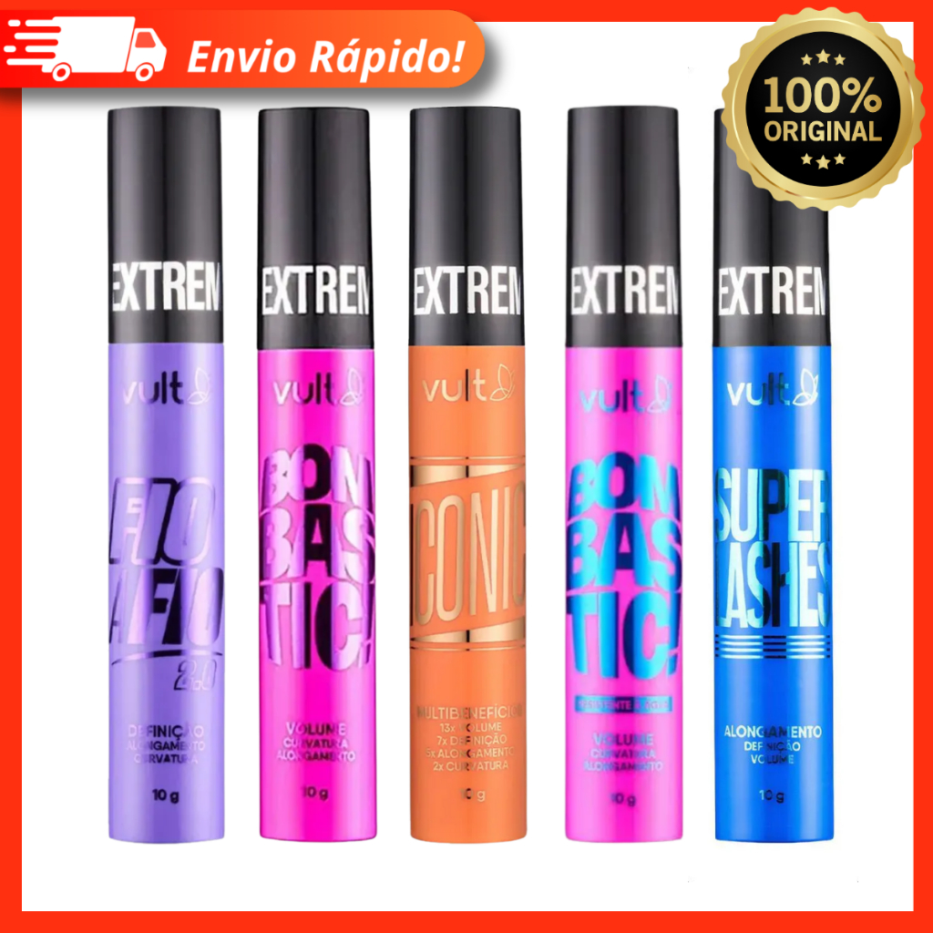 Máscara Rímel Para Cílios Extreme 10g – Vult Super Lashes Bombastic Resistente Água Fio a Fio Iconic