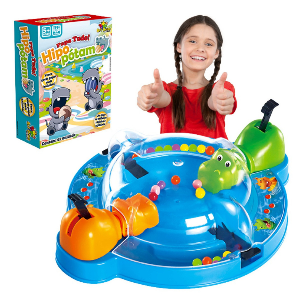 Jogo Papa Bolinhas Hipopótamo Papa Tudo Brinquedo Divertido