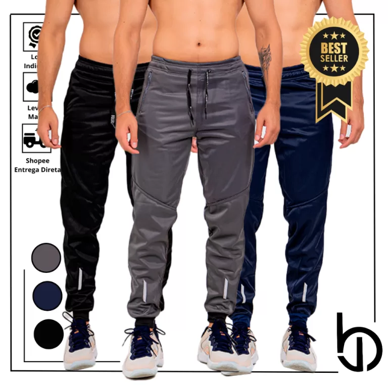 KIT 3 Calças Jogger Esportiva Confortável P/Acad