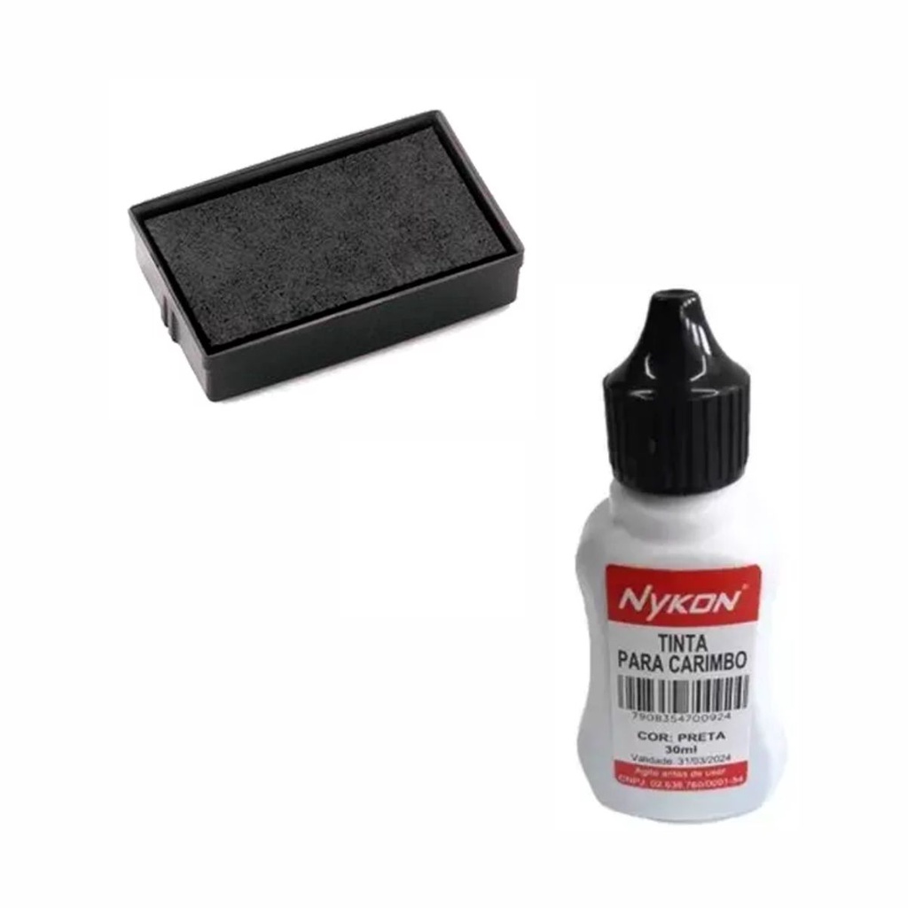 Kit Almofada/Refil + Tinta Para Carimbo Automatico nykon 302 / P20/4911/S-842/852/CSI10