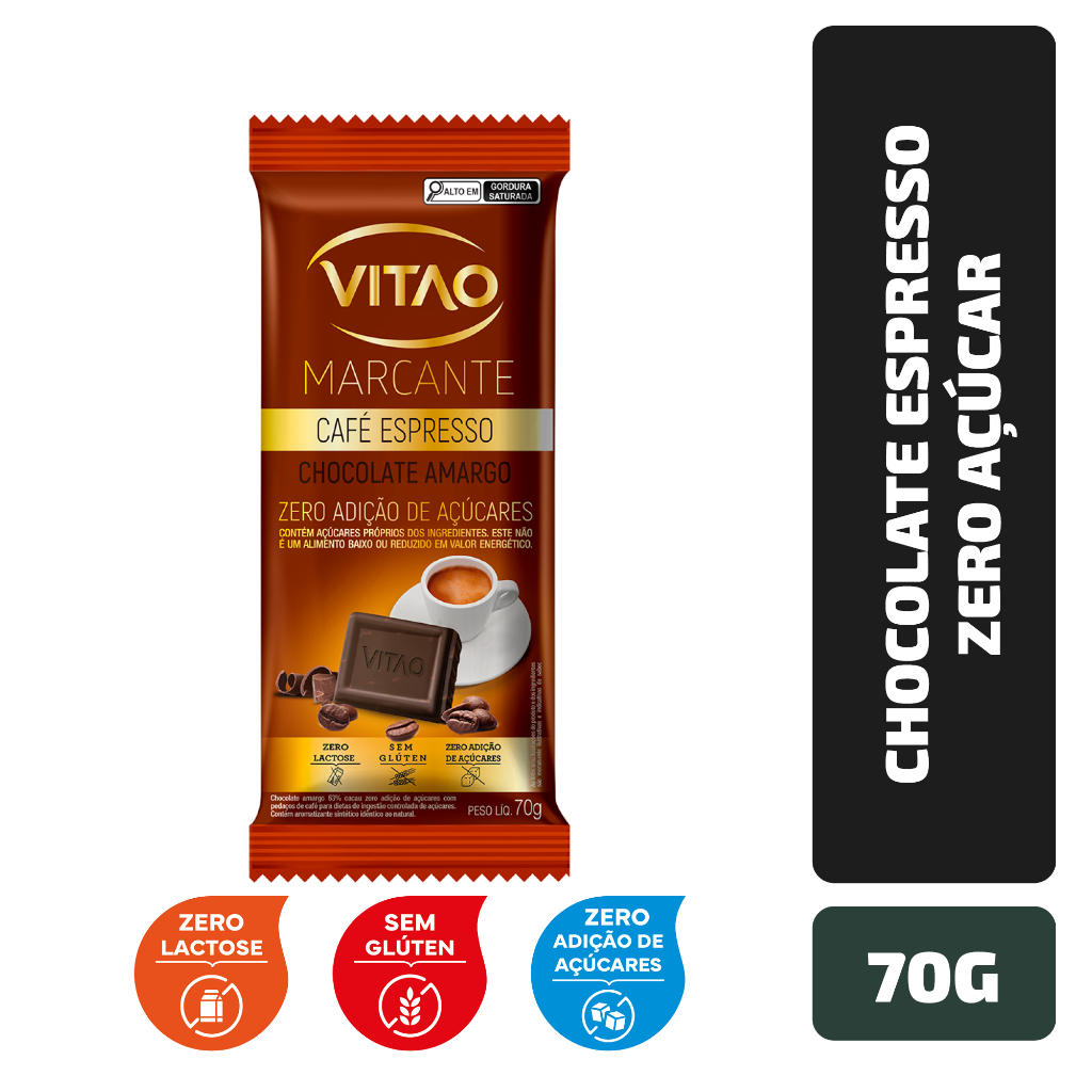 Chocolate Espresso Zero Açúcar Marcante 70 g