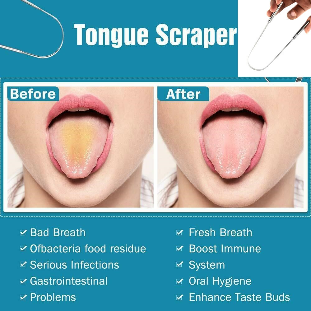 3 Peças Limpador De Língua Raspador De Língua Em Aço Inox Limpador De Lingua