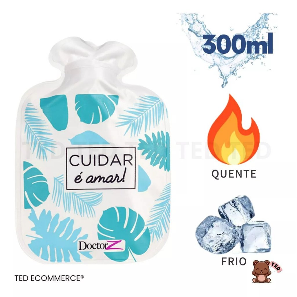 Bolsa Térmica Água Quente/Fria 525ml Compressa para Dores, Inflamações Cólicas Modelo Panda e Frase