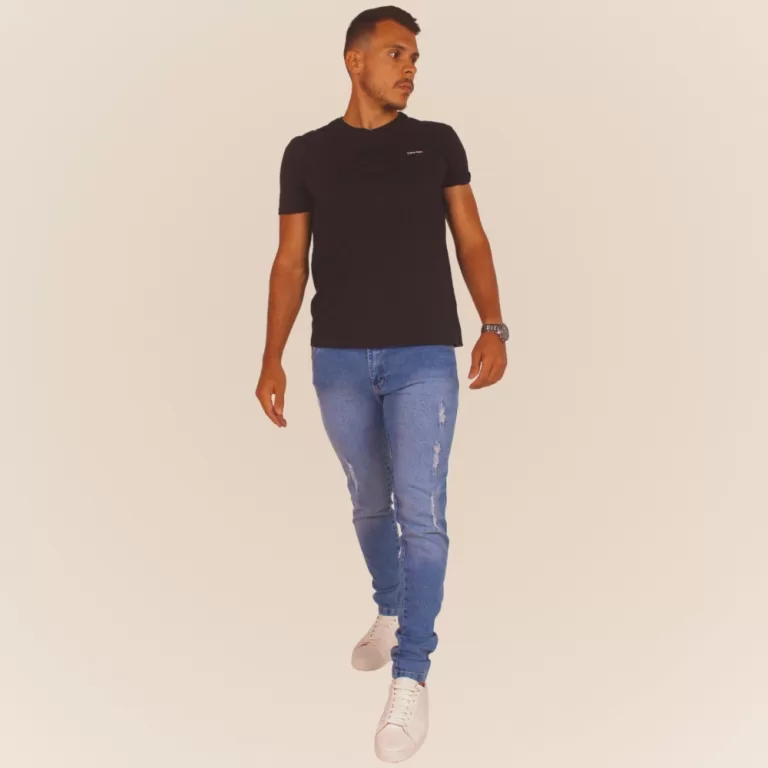 Calca Jeans Premium Destroyed Moda Masculina Confo