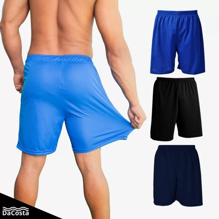Shorts de Futebol Masculino Calção de Tecido Res