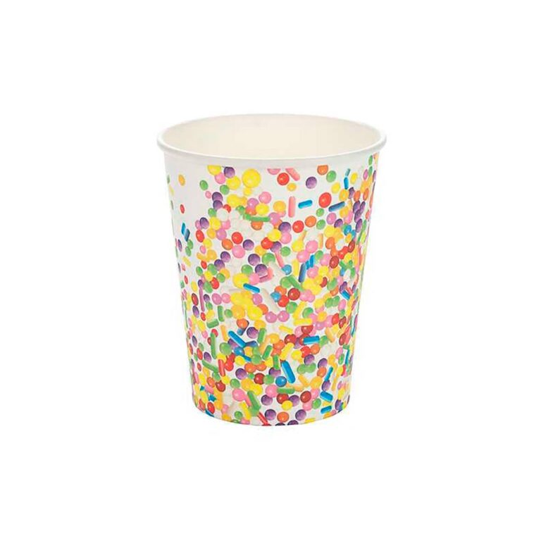 Copo de Papel Granulado Colorido Silver Plastic 27