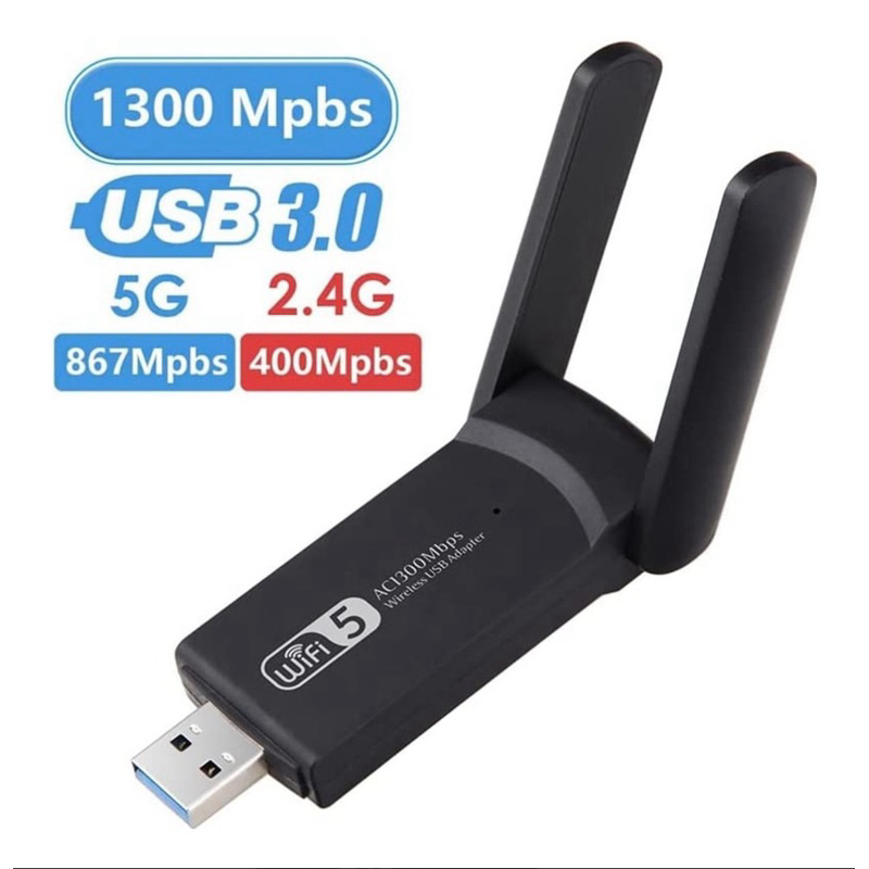 Adaptador Usb 3.0 Wireless Dual Band Ac1300 5ghz 1300mbps Com Antena