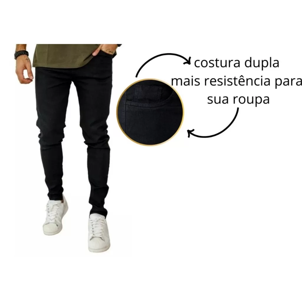 Calça jeans massculina preta linha premium promoção envio imediato