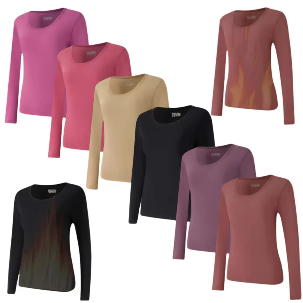 ZED Lingerie Blusa Térmica Feminina Segunda Pele Manga Longa Dupla Camada Aveludada  DRNY02