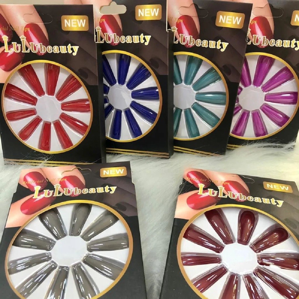 Unha Postiça Bailarina LuLuBeauty Colorida Para Decoração de Unhas Manicure Nail Arts