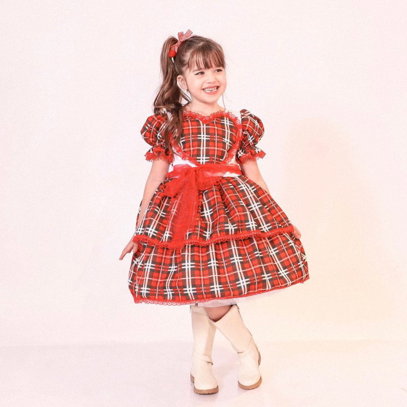 vestido de quadrilha festa junina junino caipira infantil vestiso são João vestido julino