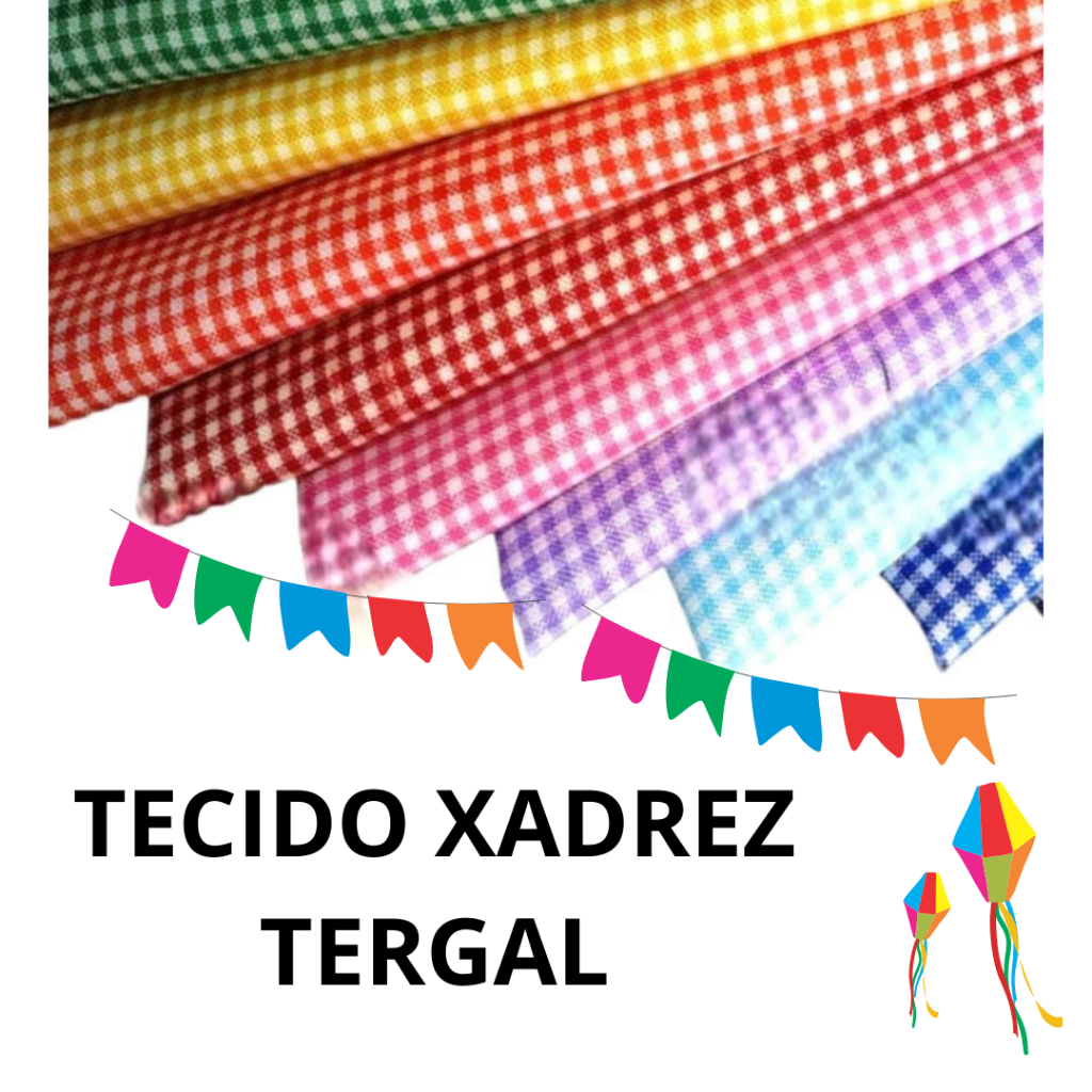 Tecido Tergal Xadrez 1 metro – Festa Junina e Artesanato