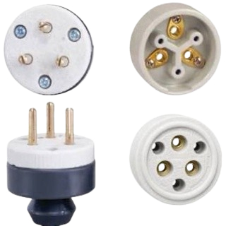 conjunto plug + tomada 3x30A porcelana foxlux ( 3 