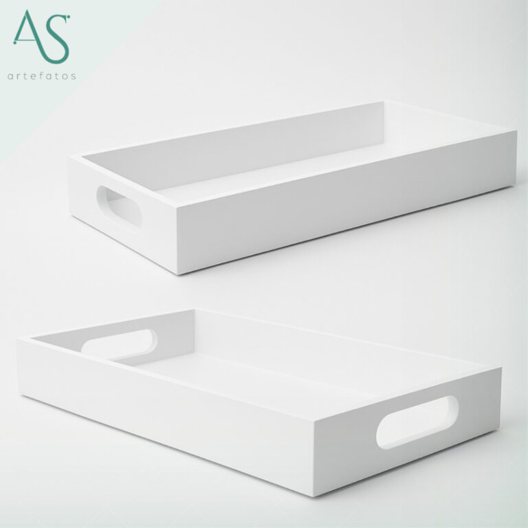 Kit 2 Bandeja Decorativa Organizadora Retangular B