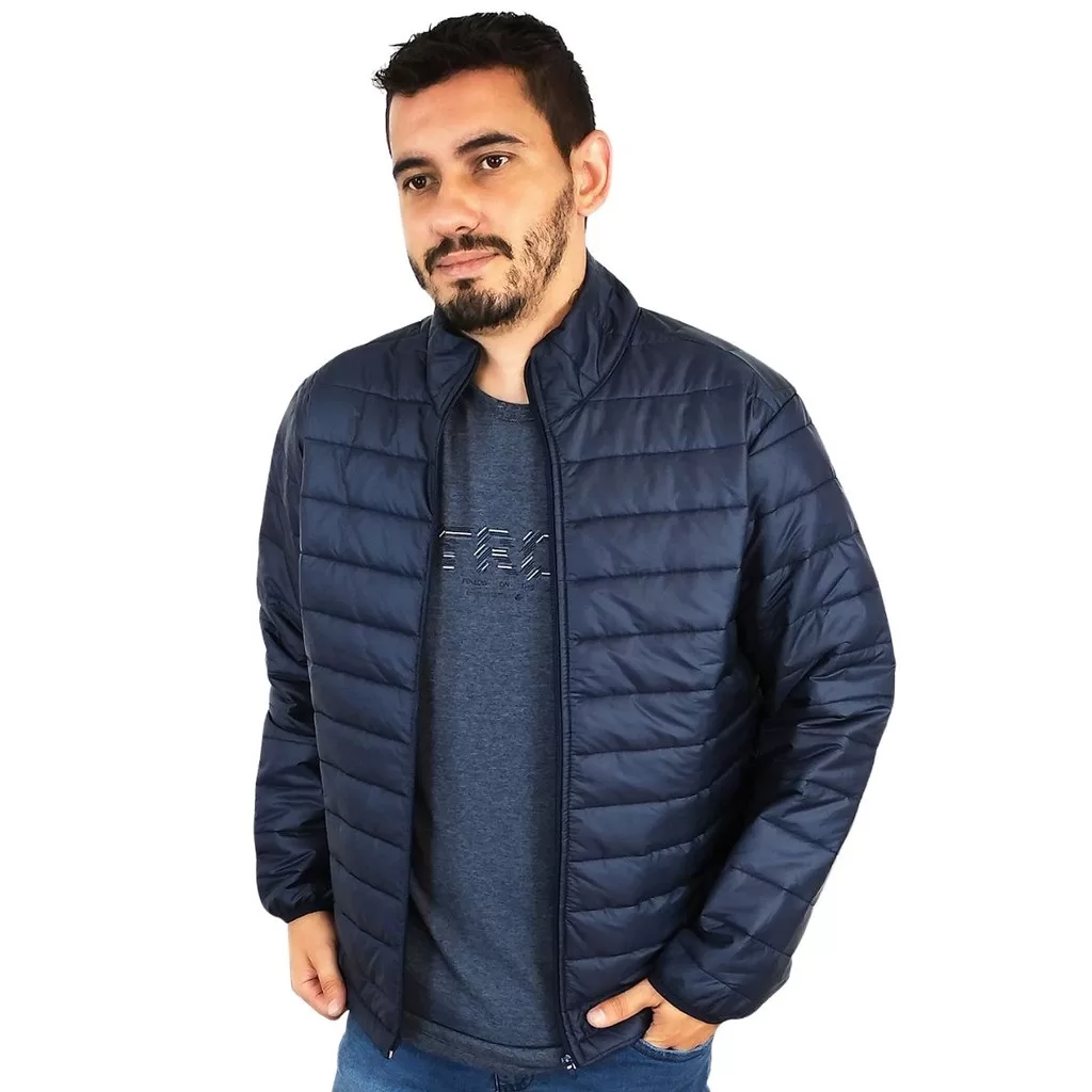 Jaqueta SVK Comfort Bolsos Masculino Ziper Gola Alta Inverno Macio