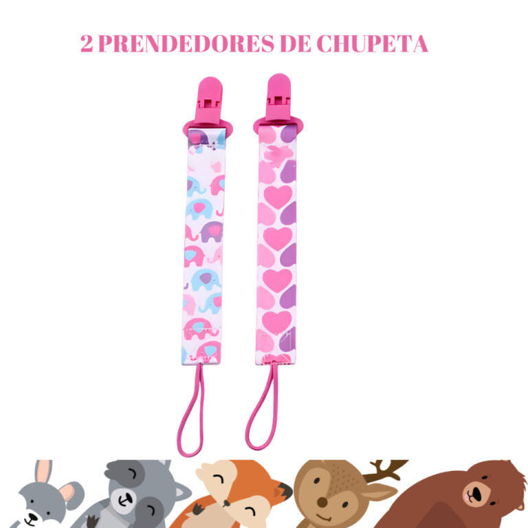 Kit Com 2 Prendedores De Chupetas Bico Para Menino