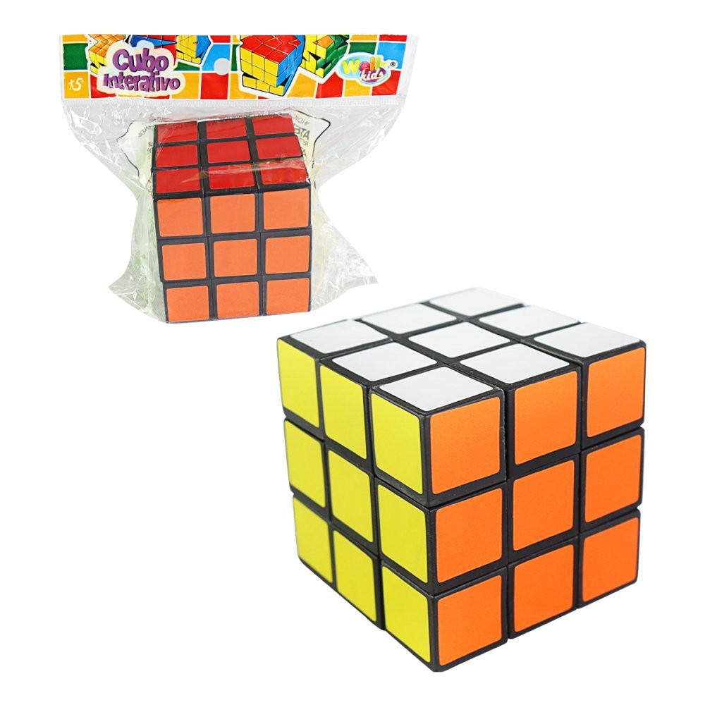 Kit 10 Cubos Mágicos Clássico Simples 3×3 Coloridos Brinquedo Infantil Lógica Quebra-Cabeça