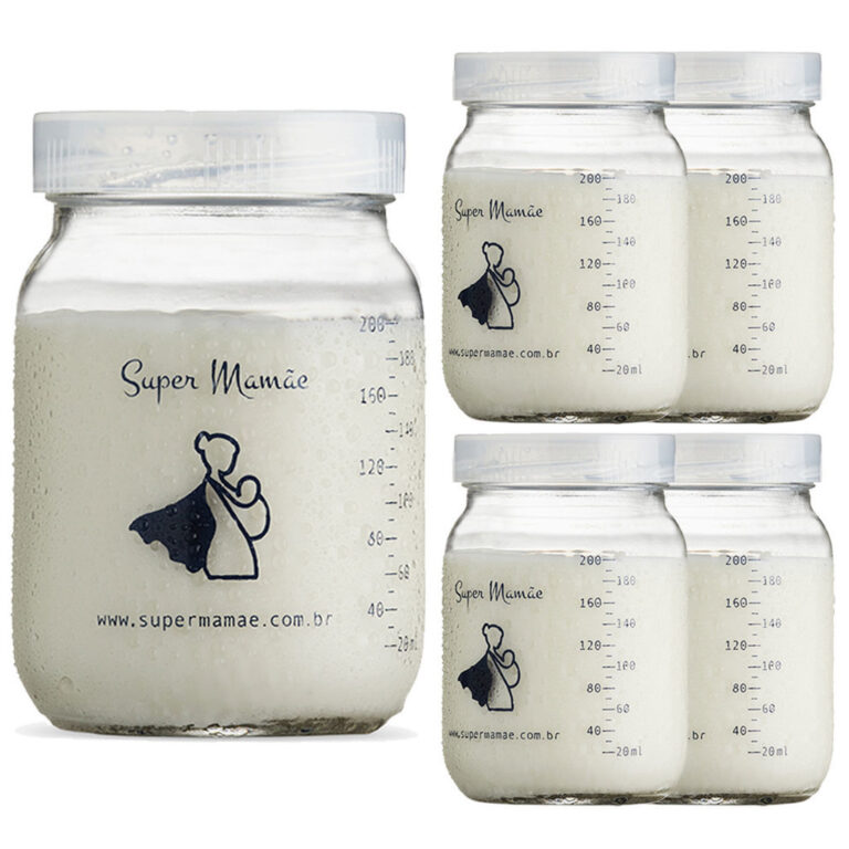 Pote para Armazenar Leite Materno de Vidro 200ml 5