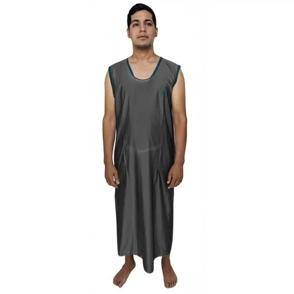Camisola Hospitalar Masculina Paciente Doente Acamado Pós Cirúrgico Regata Detalhe Bordado