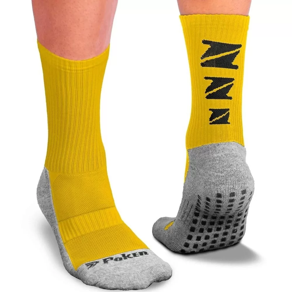 Meia Poker Esportiva Antiderrapante – Amarelo