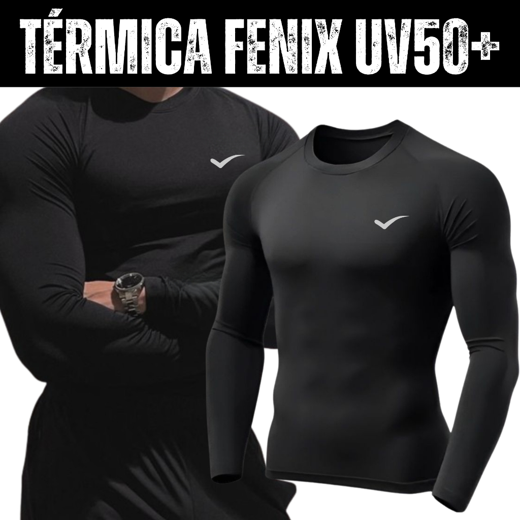 Camisa Térmica Masculina Blusa térmica Com Proteção Uv50+