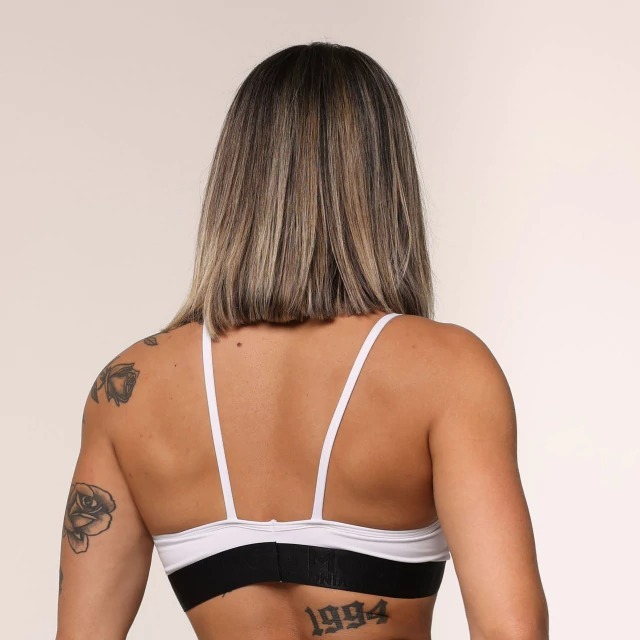 TOP MOVING BRANCO COM ELÁSTICO PRETO