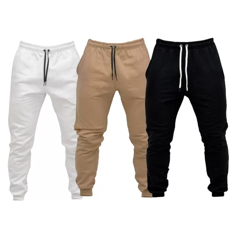 Kit 3 Calças Moletom Unissex Lisa Tons Neutros Mo