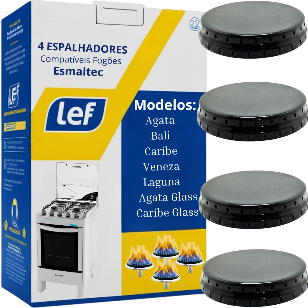 Kit 4 Tampinhas Para Fogão Esmaltec Ágata Bali Caribe Veneza