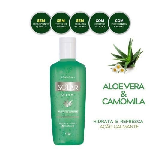 Rainha Solar Gel Pós Sol Aloe Vera e Camomila 150