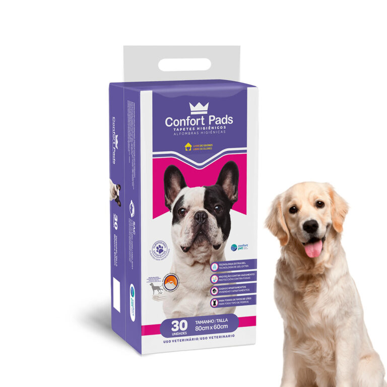 Tapete para Cães 80x60cm 30un Branco CONFORT PADS