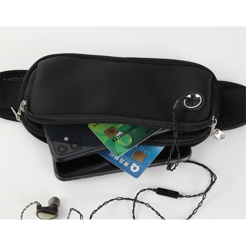 Pochete esportiva multicamadas à prova dágua para atividades, bolsa de cintura para corrida armazena