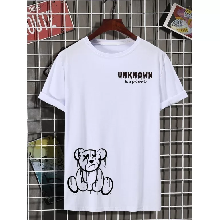 Camiseta Oversized Streetwear Unknown Urso Plus Si